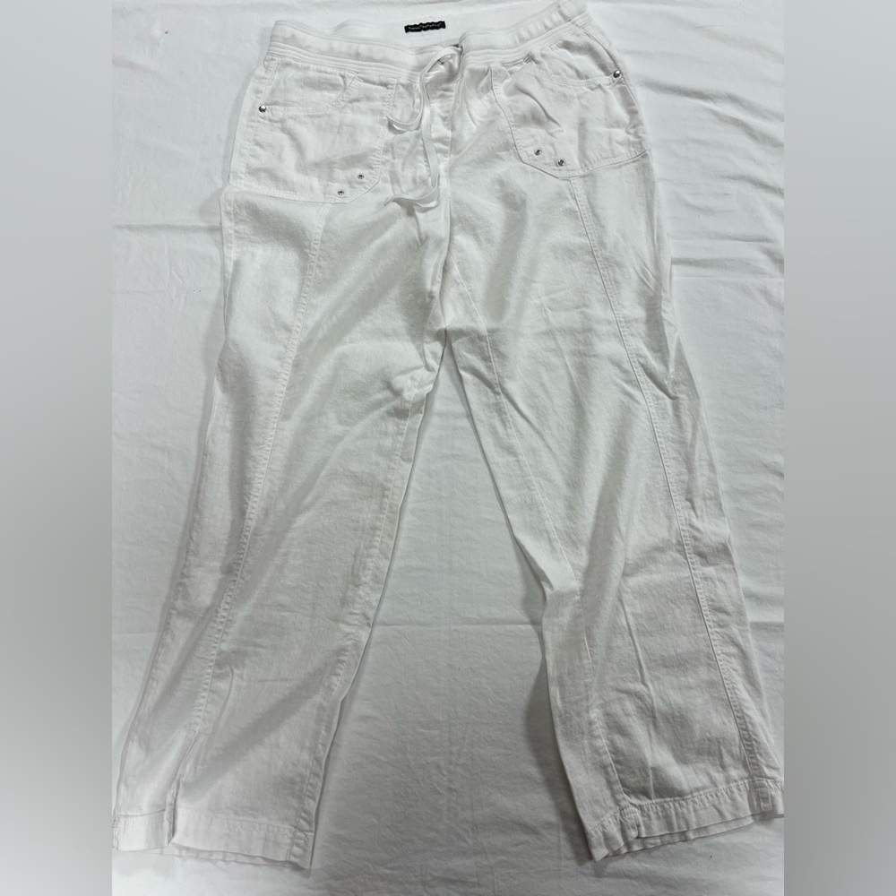 White Women's Drawstring Casual Jeans